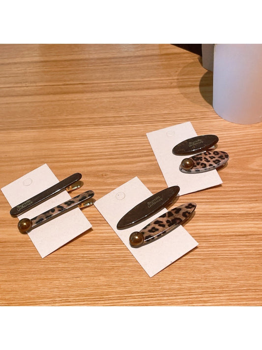 Beau - Acetate Geometric Oval and Bar Hair Clip
