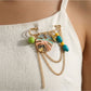 Brovia - Leaf Enamel Chain Statement Brooch