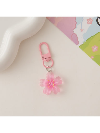 Keypus - Cute Solid Color Cherry Blossom Keychain
