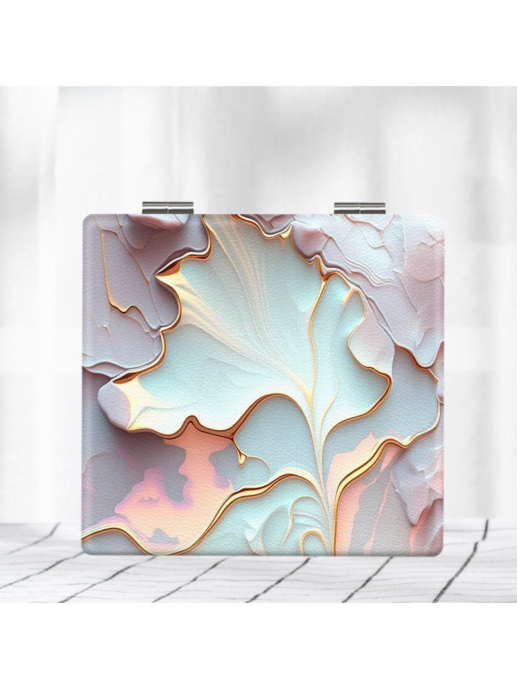 Mirroray - Abstract Pattern PU Folding Makeup Mirror
