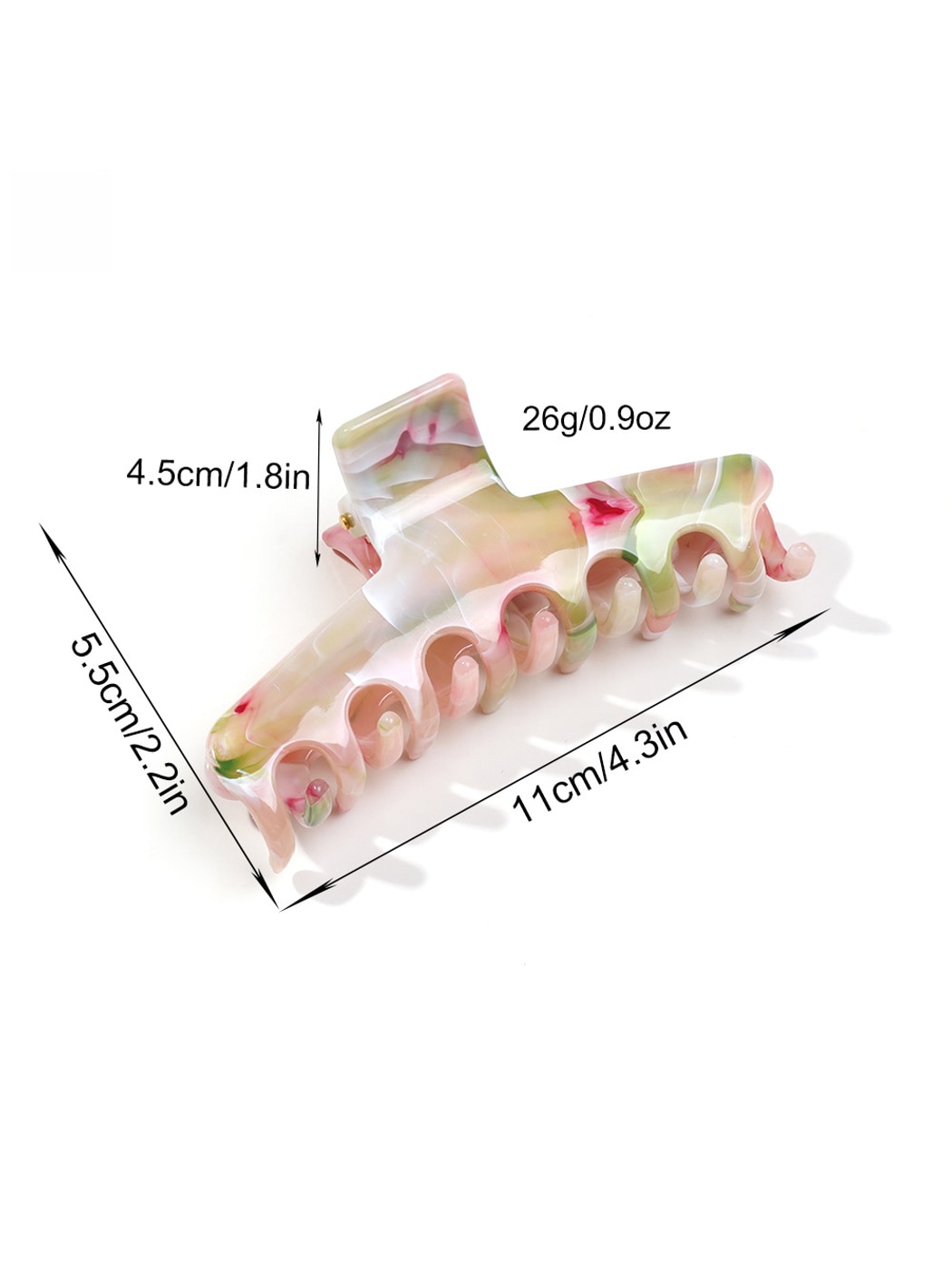 Beau - Marble Swirl Triangle PC Claw Hair Clip