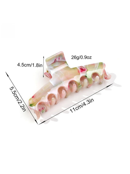 Beau - Marble Swirl Triangle PC Claw Hair Clip