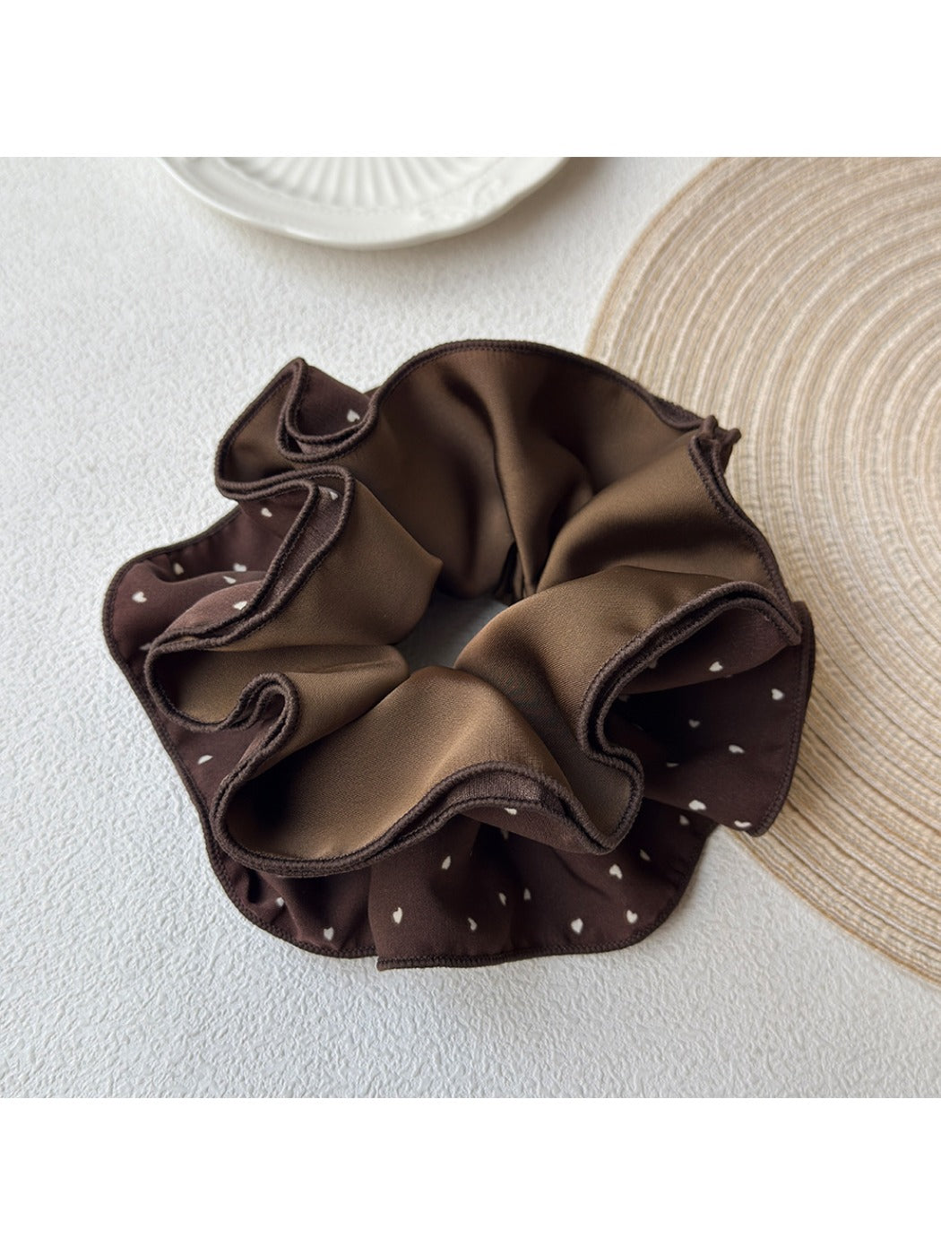 Gifty - Polka Dot Heart Double Layer Scrunchie