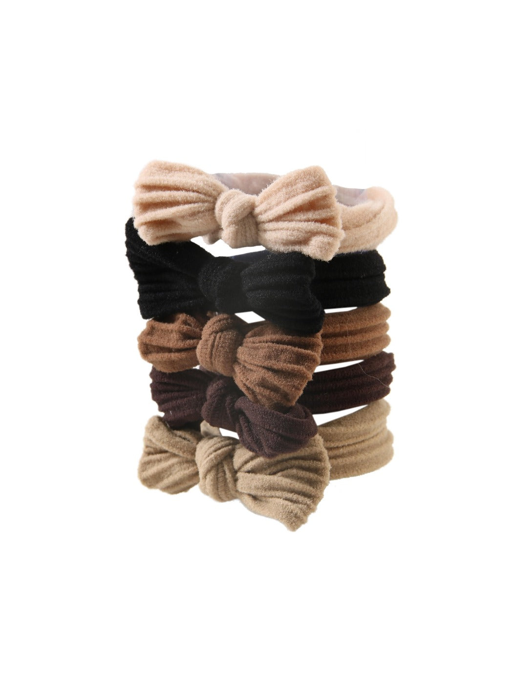 Gifty - Macaron Color Bow Hair Tie Set