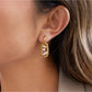 Earedge - White Interlocking Hoop Earrings