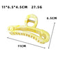 Side view of Beau hollow paperclip claw clip highlighting curved metal prongs