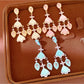 Earedge - Retro Layered Fan Motif Drop Earrings
