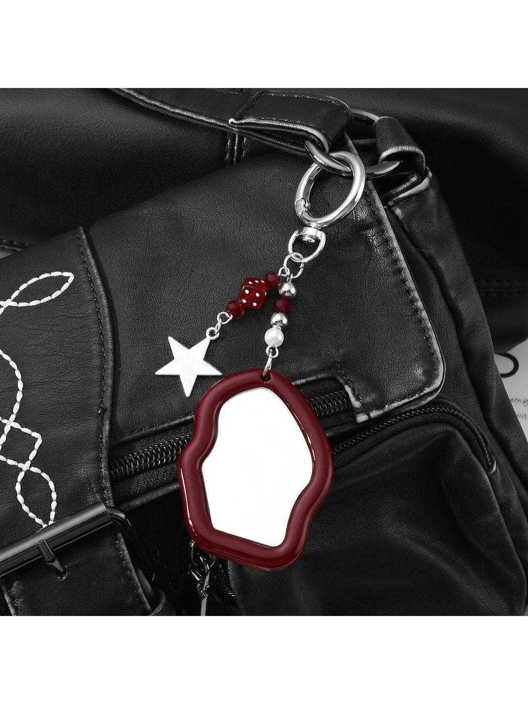 Keypus - Y2K Acrylic Bow and Mirror Charm Keychain