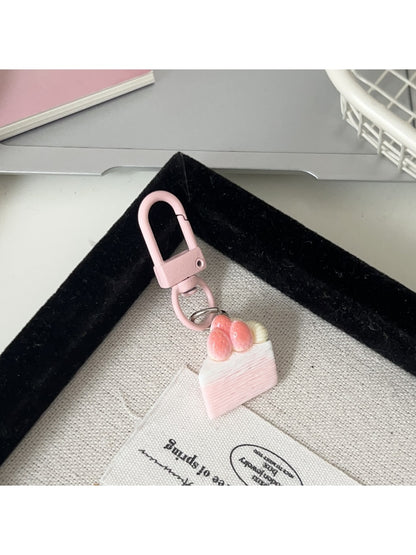 Keypus - Cartoon Strawberry Pastry Bag Charm Keychain