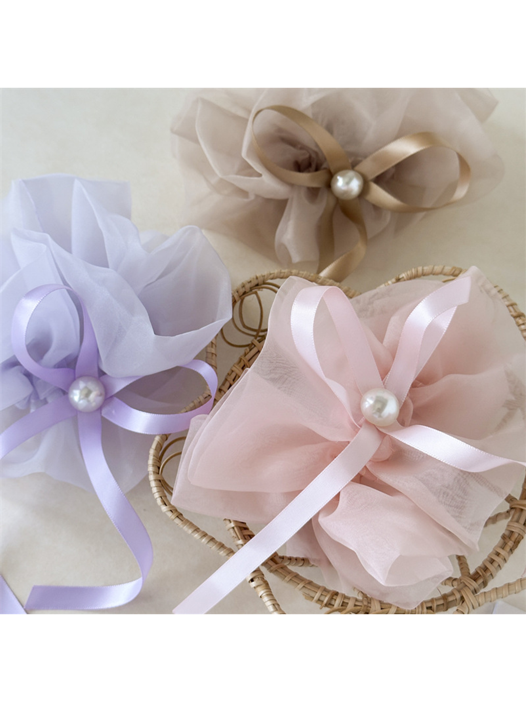 Gifty - Sheer Bow Ribbon Hair Scrunchie