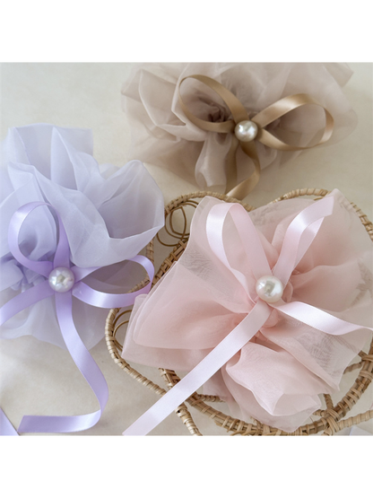 Gifty - Sheer Bow Ribbon Hair Scrunchie