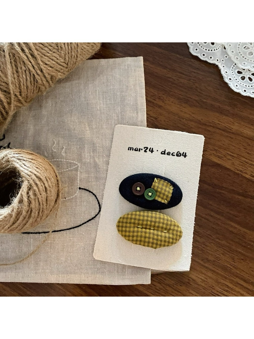Beau - Geometric Plaid Hair Clip