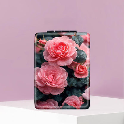 Mirroray - Rose Print Foldable Handheld Makeup Mirror