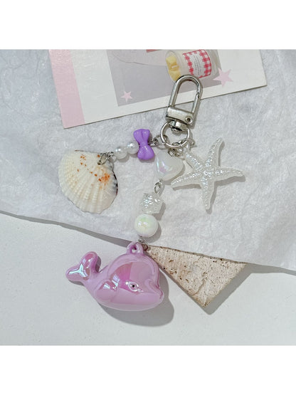 Keypus - Beaded Ocean Whale Accent Bag Charm Keychain