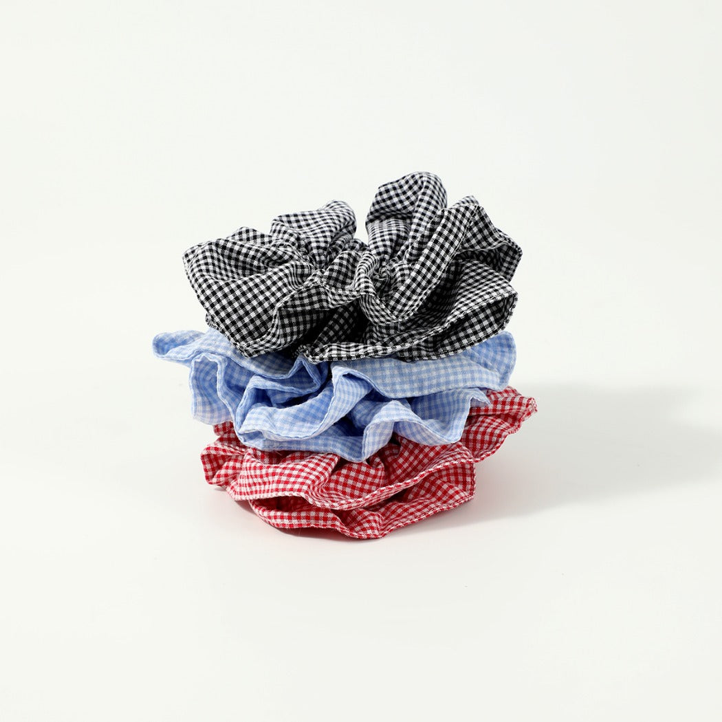 Gifty - Vintage Plaid Double Layer Scrunchie