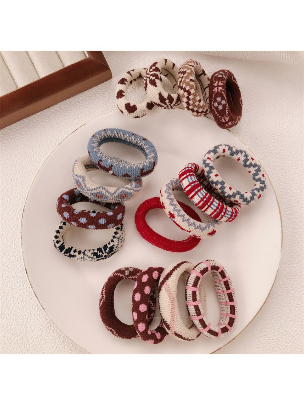 Gifty - Vintage Check Hair Tie (4 Pcs)