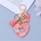 Keypus fashionable heart cutout pendant keychain isolated on white