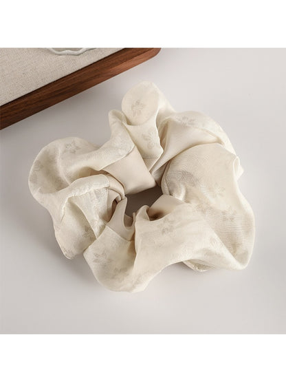 Gifty - Mesh Satin Jacquard Texture Patchwork Scrunchie