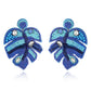Earedge - Multi Hued Leaf Shaped Earrings