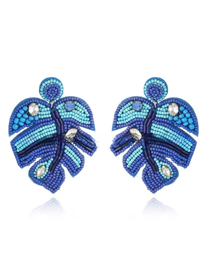 Earedge - Multi Hued Leaf Shaped Earrings