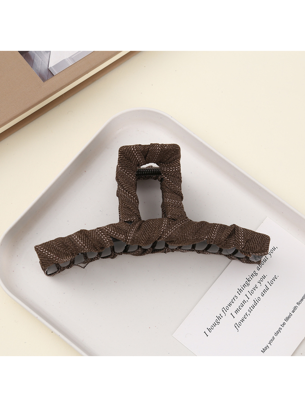 Beau - Rectangular Open Frame Polyester Claw Clip