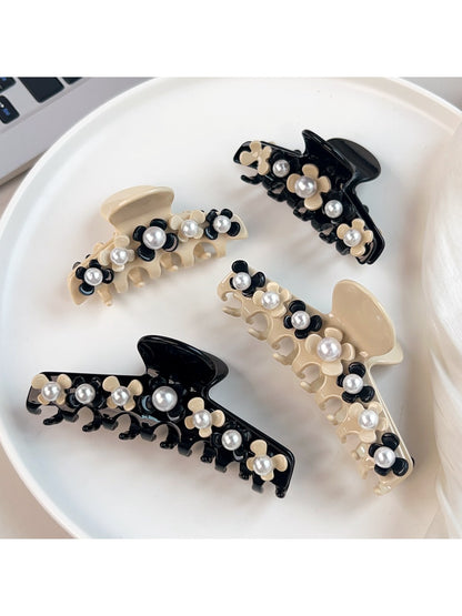 Beau - Floral Beaded Acetate Fiber Claw Clip