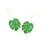 Earedge - Botanical Enamel Style Leaf Dangle Earrings