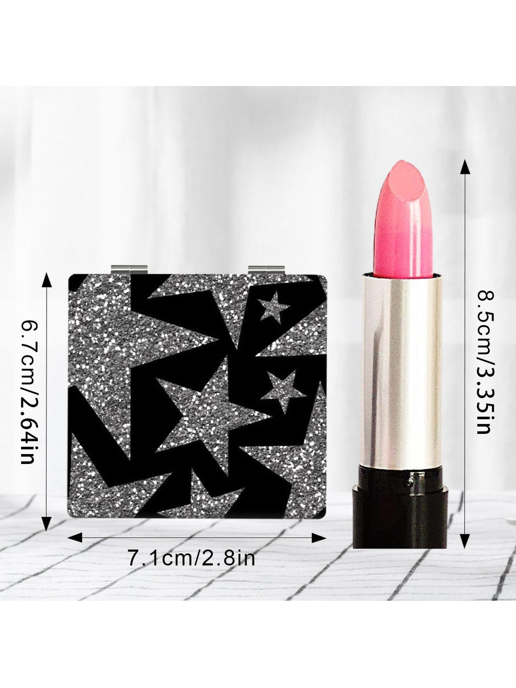 Mirroray - Y2K Star Print Foldable Makeup Mirror