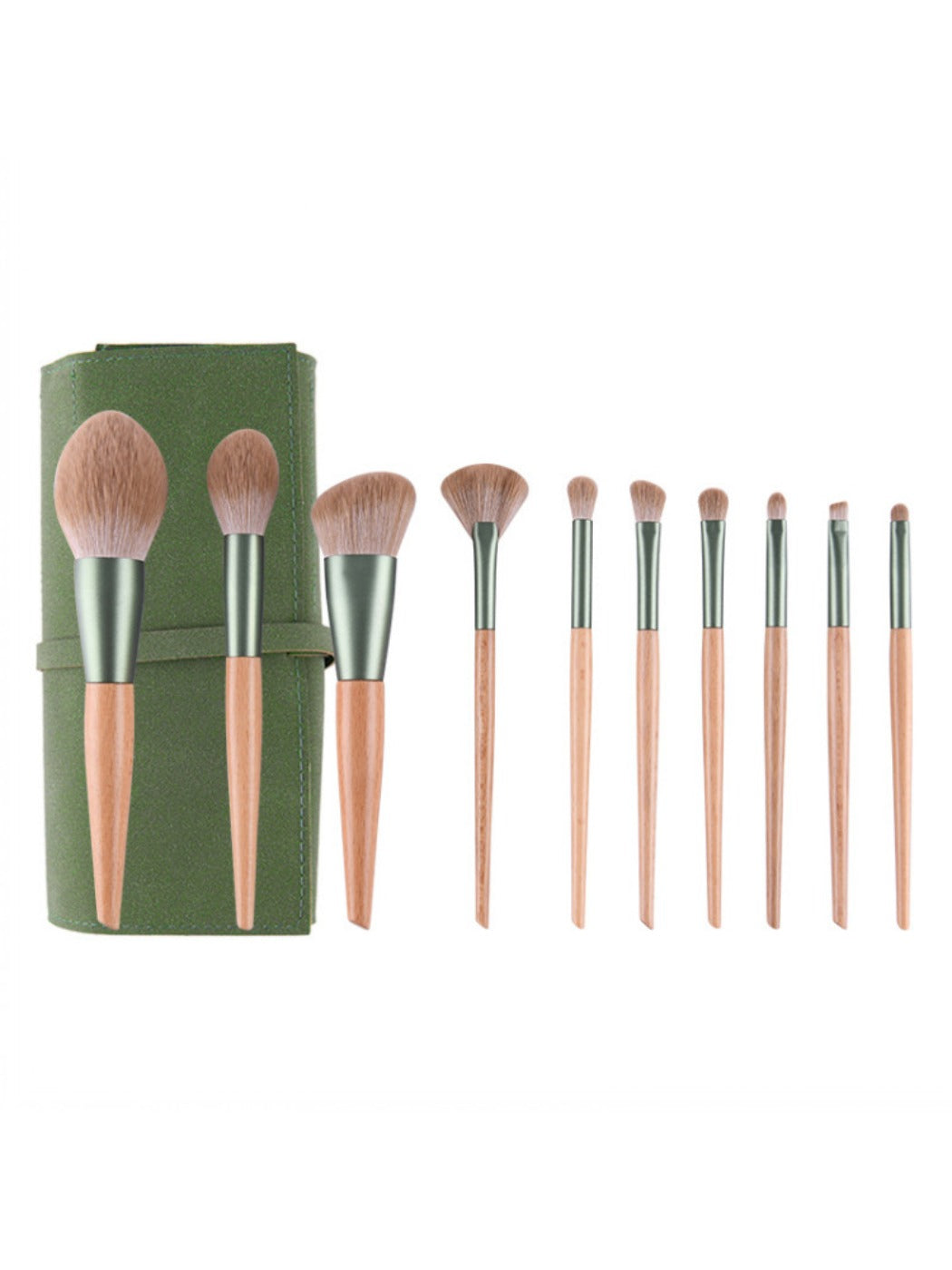 Smoosh - 10 Piece Green Makeup Brush Set