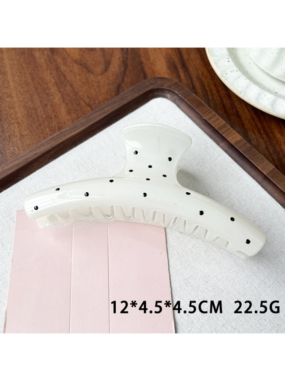 Beau - Lacquered Polka Dot Ring Accent Claw Clip