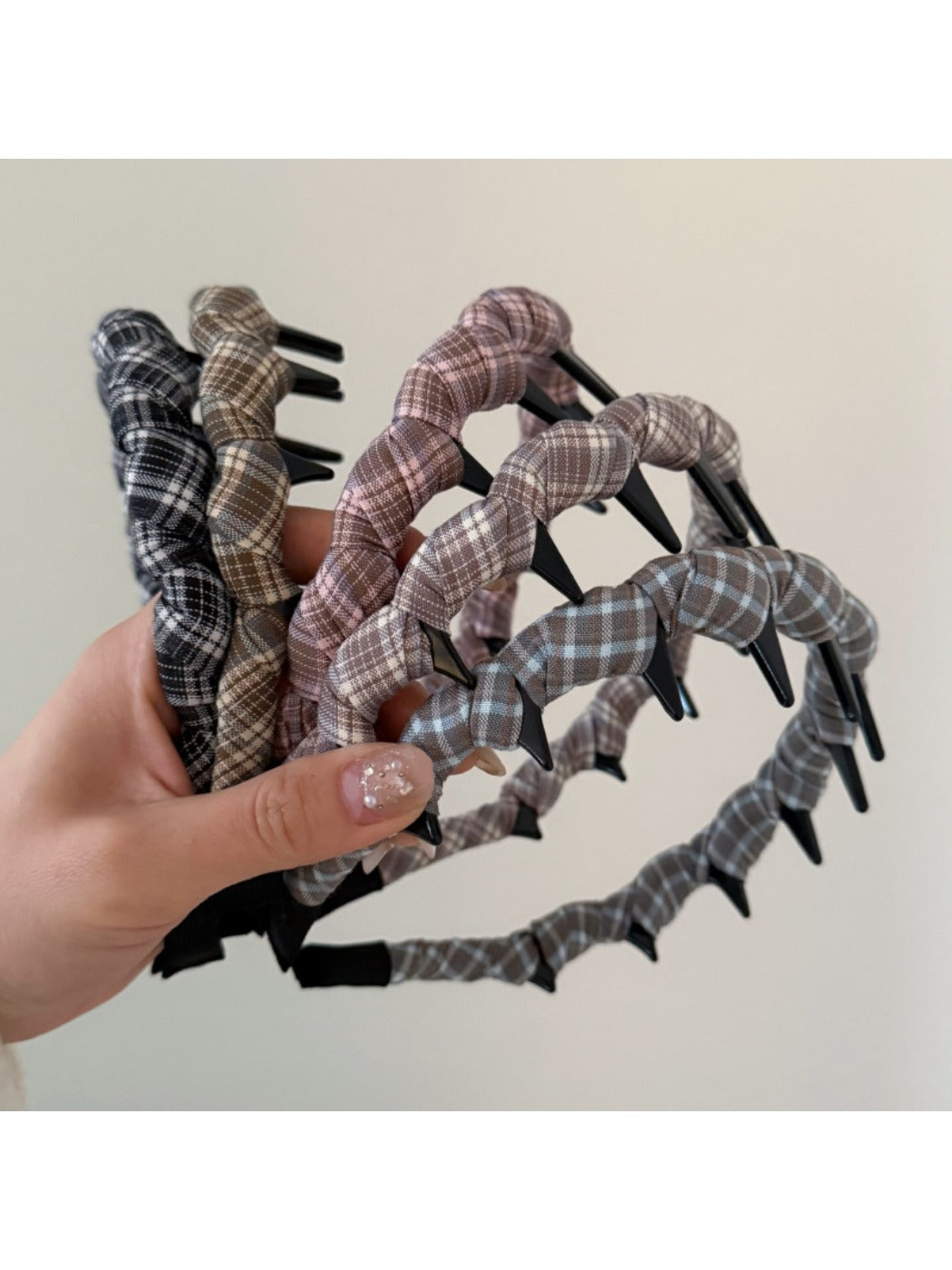 Gifty - Minimalist Plaid Long Tooth Headband