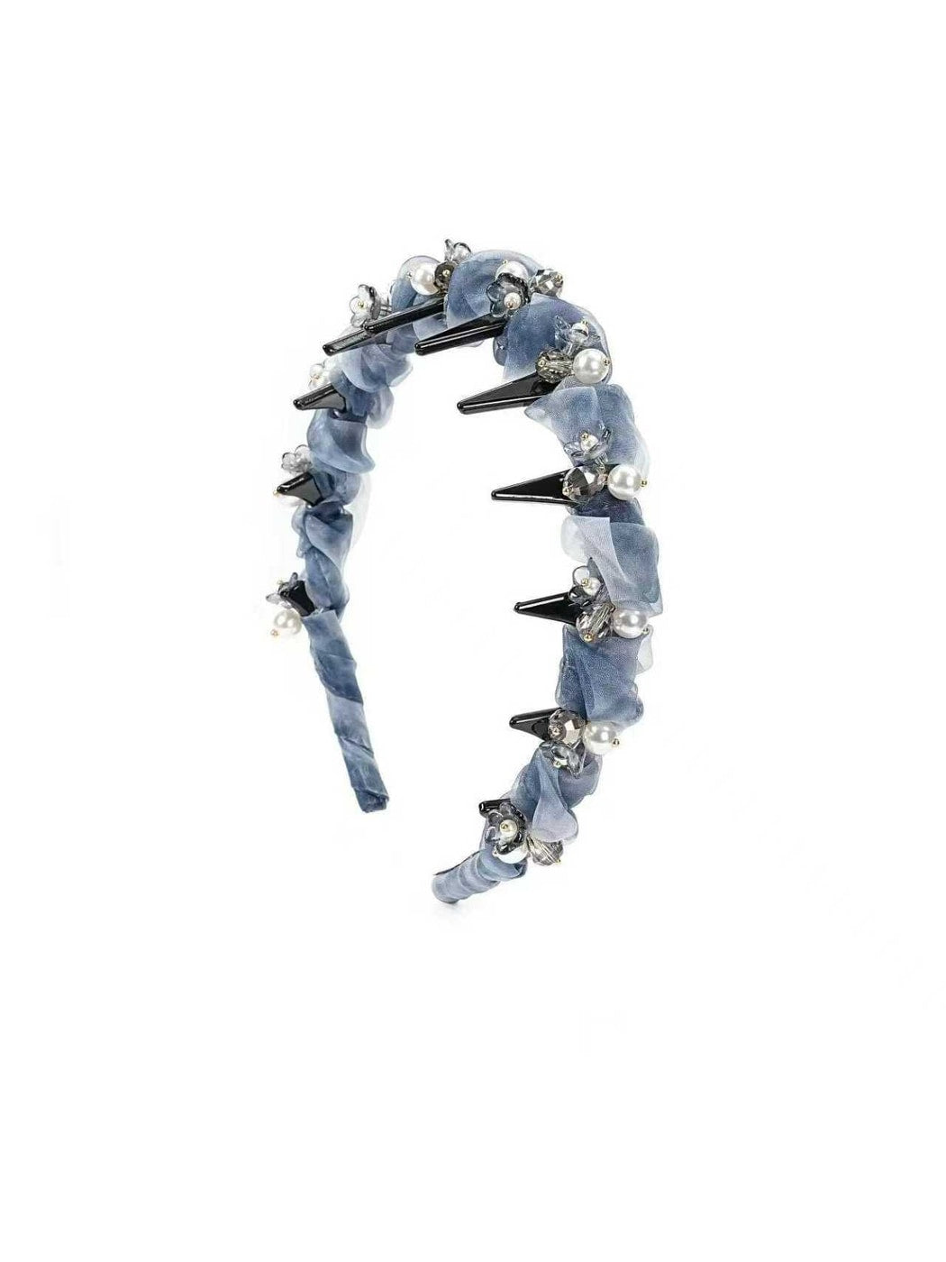 Gifty - Polyester Wrapped Beaded Teeth Headband
