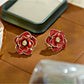 Earedge - Red Flower-Shaped Earrings