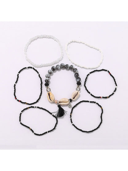 Close-up of Lovra beaded bracelet showing detailed bead patterns and textures