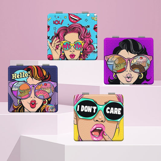 Mirroray - Pop Art Print Foldable Touch Up Makeup Mirror