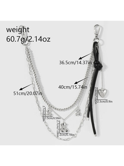 Keypus - Y2K Star Heart Chain Bag Charm Keychain