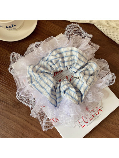 Gifty - Macaron Pastel Lace Trimmed Scrunchies