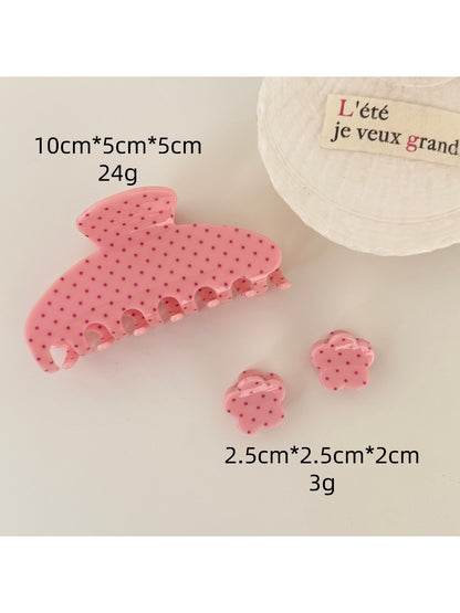 Beau - Polka Dot Flower Shape Claw Clip