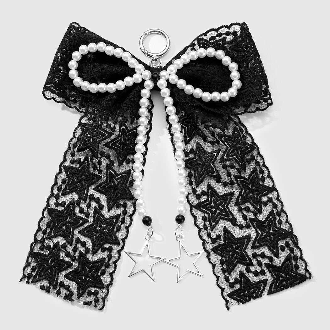 Keypus - Lace Bow Star Charm Decorative Keychain