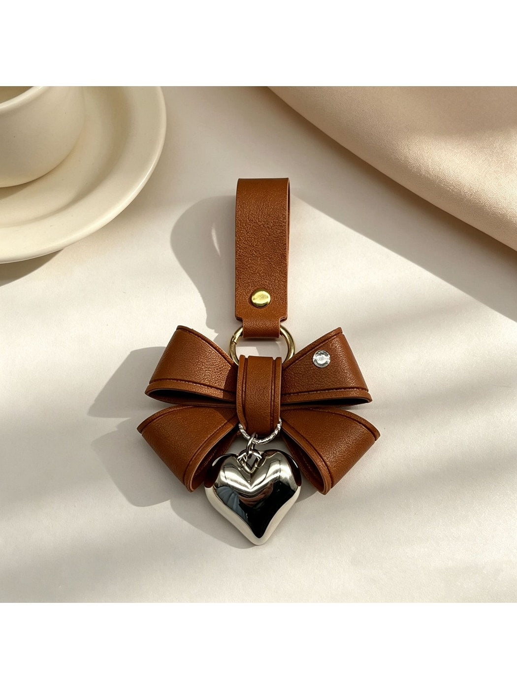 Keypus - Cartoon Bow PU Alloy Pendant Bag Charm Keychain