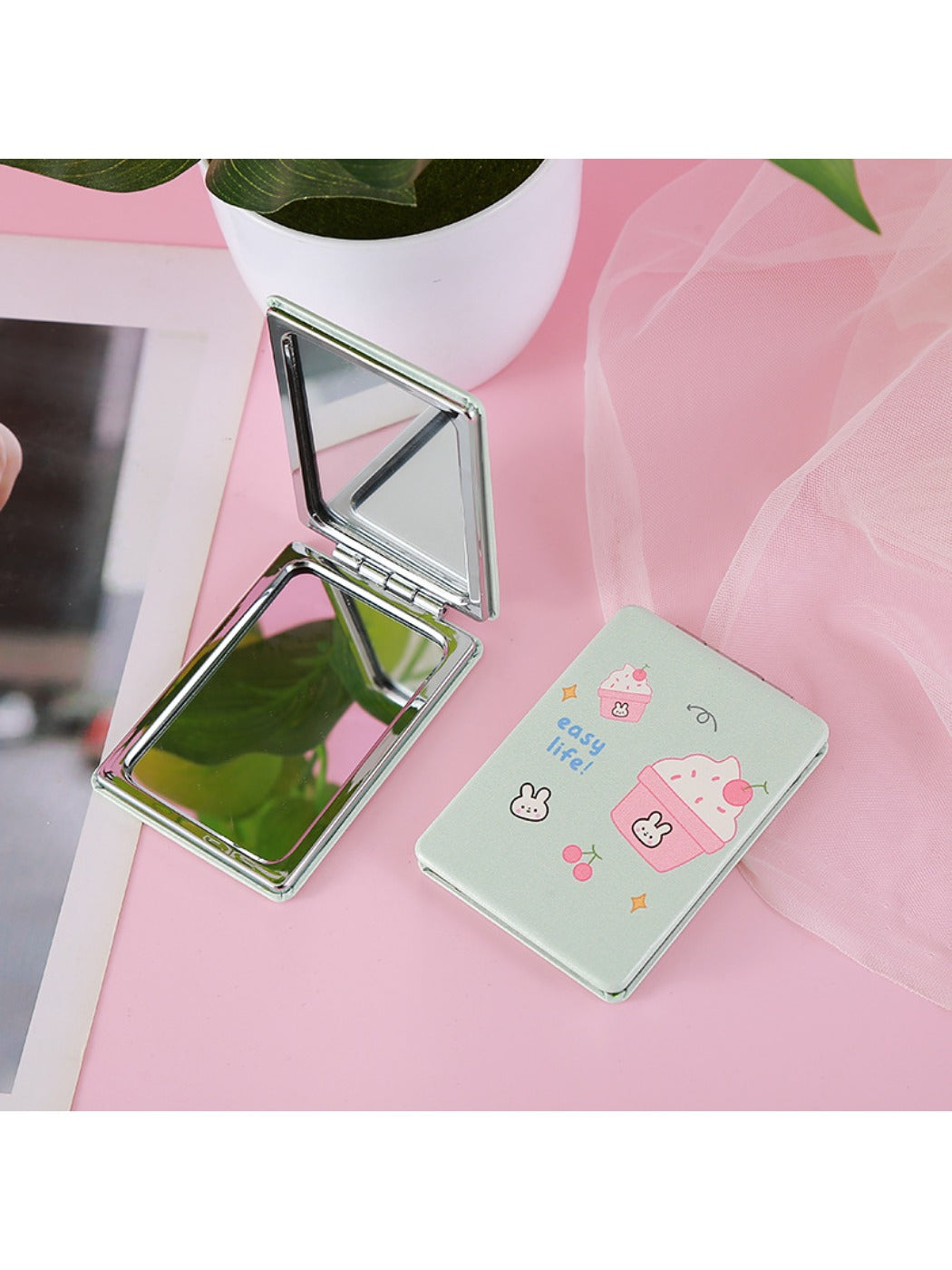 Mirroray - Fruit Pattern Rectangular Folding Mirror Portable