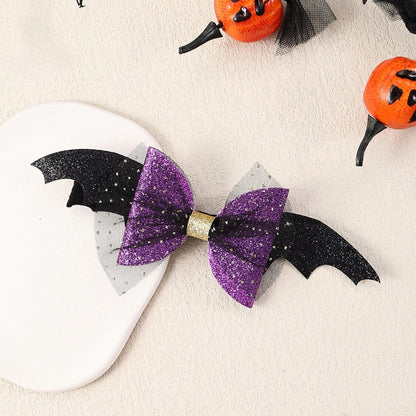Beau - Halloween Bat Wing Glitter Bow Hair Clip