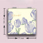 Mirroray Simple Tulip Patterned Square Vanity Face Mirror color options including White, Purple, Beige