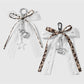Keypus - Leopard Ribbon Lace Bow Pendant Alloy Keychain