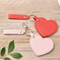 Mirroray - Heart Shaped PU Leather Keychain Compact Mirror