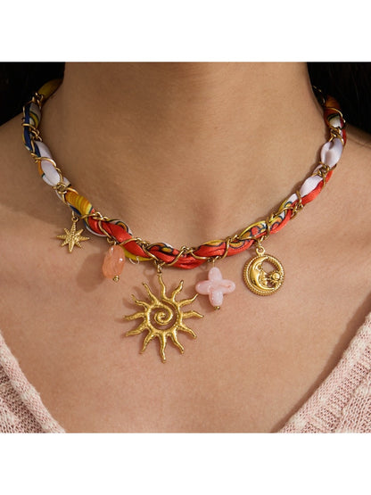 Earedge - Bohemian Sun Pendant Necklace