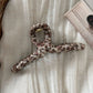 Beau - Leopard Print Patterned Fabric Claw Clip