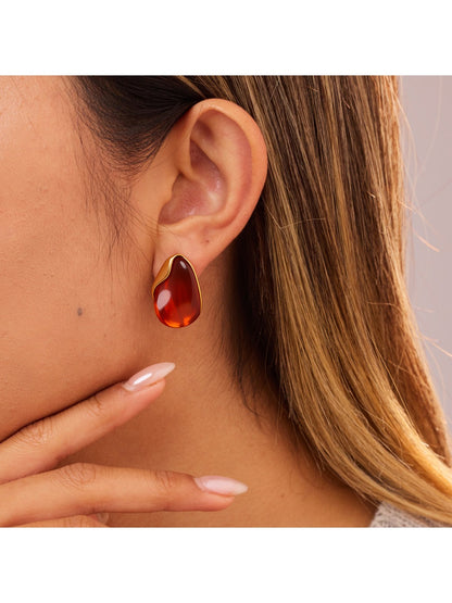 Earedge - Elegant Amber-Toned Earrings
