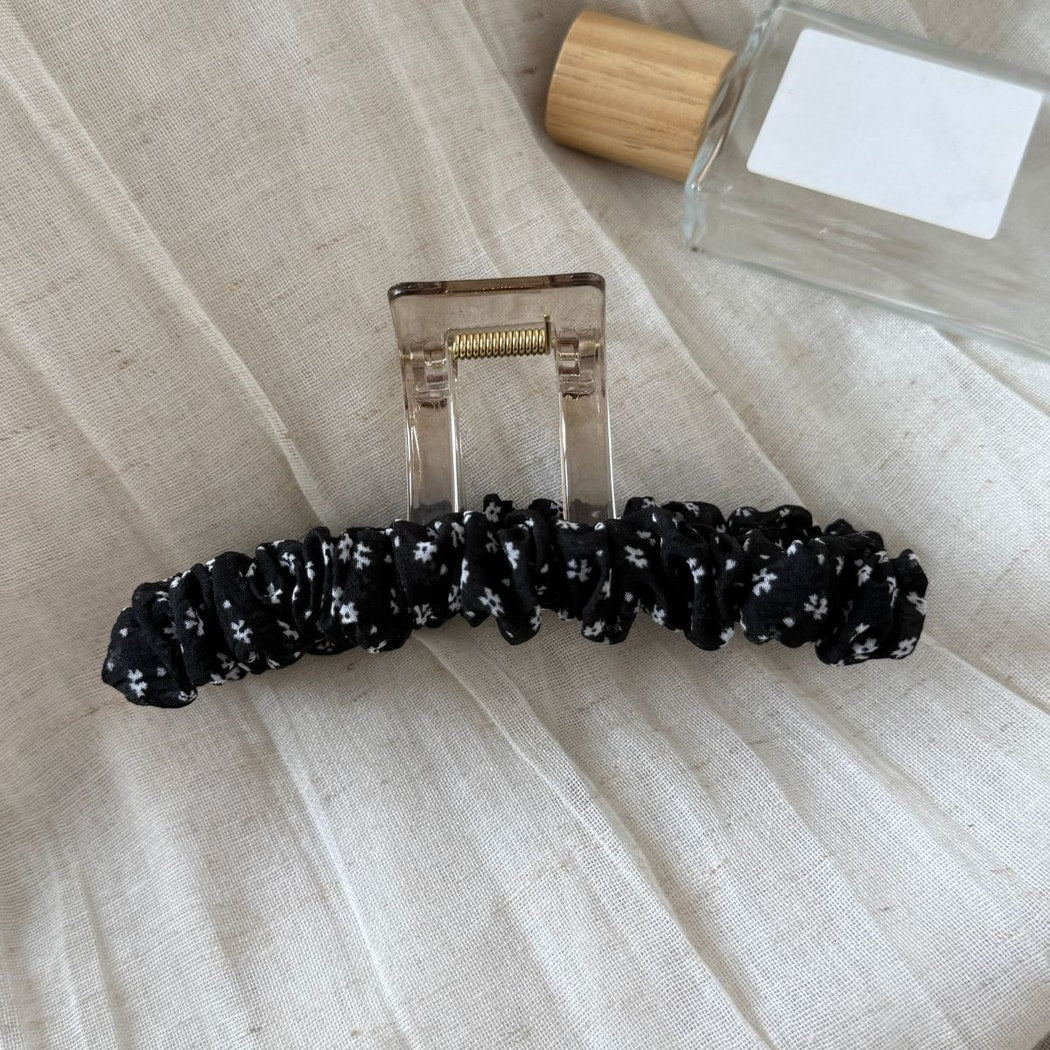Beau - Ruched Straight Bar Decorative Hair Claw Clip