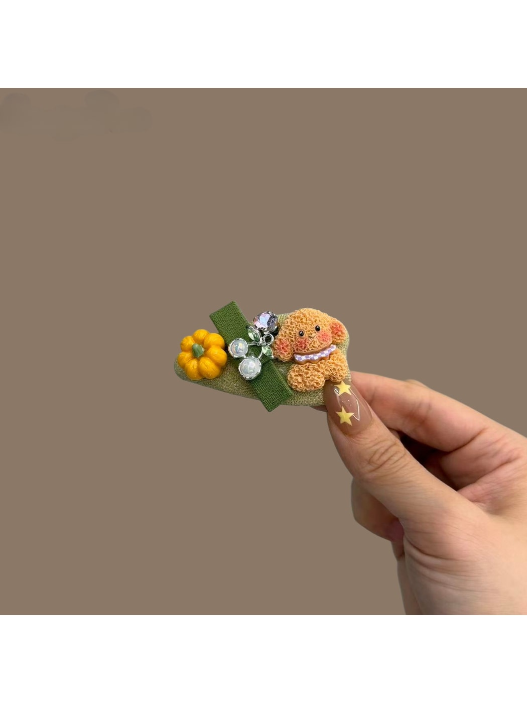 Beau - Cute Dog Motif Embellished Covered Hair Clip